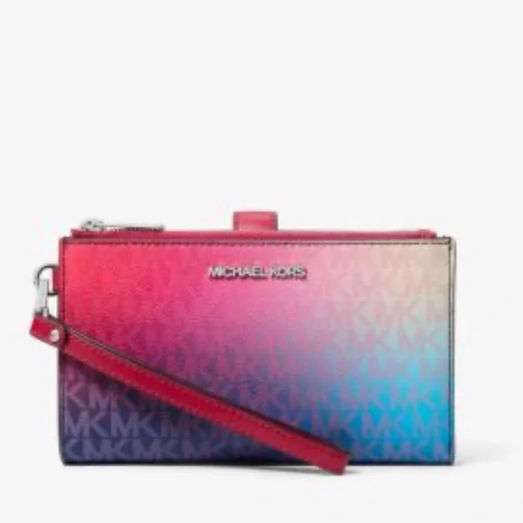 MICHAEL KORS
Jet Set Large Ombré Signature Logo Wristlet Dark Raspberry Multi - Picture 1 of 14